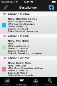 ShopReporter Admin Bestellungen