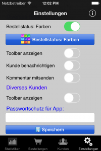 ShopReporter Admin Einstellungen