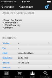 ShopReporter Admin Kundeninfo