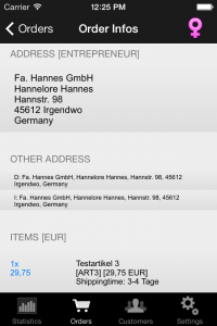ShopReporter Admin Order Infos