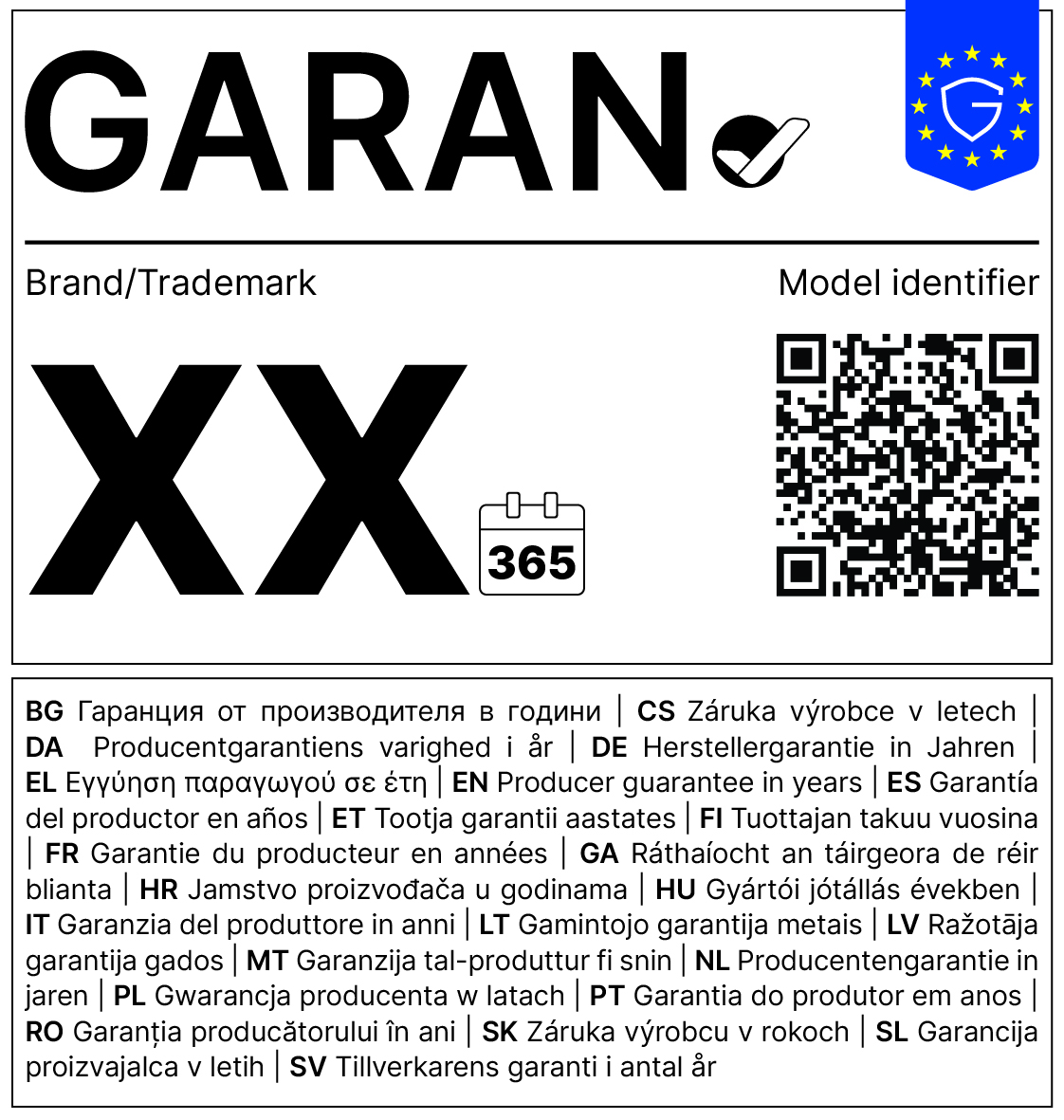 Das EU-GARAN-Label / Garantielabel